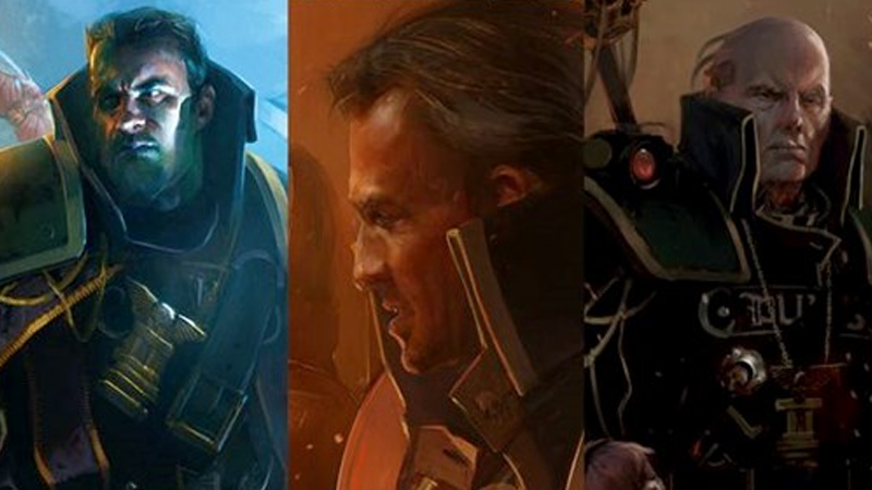 Eisenhorn in various centuries of his career as an Inquisitor.
